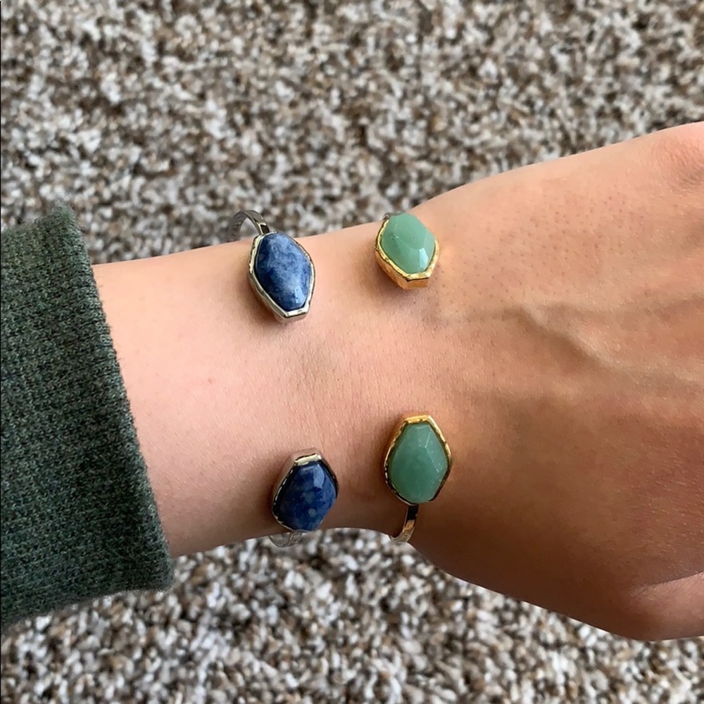 BCBG Cuff Bracelet Set (gold/green silver/blue)
